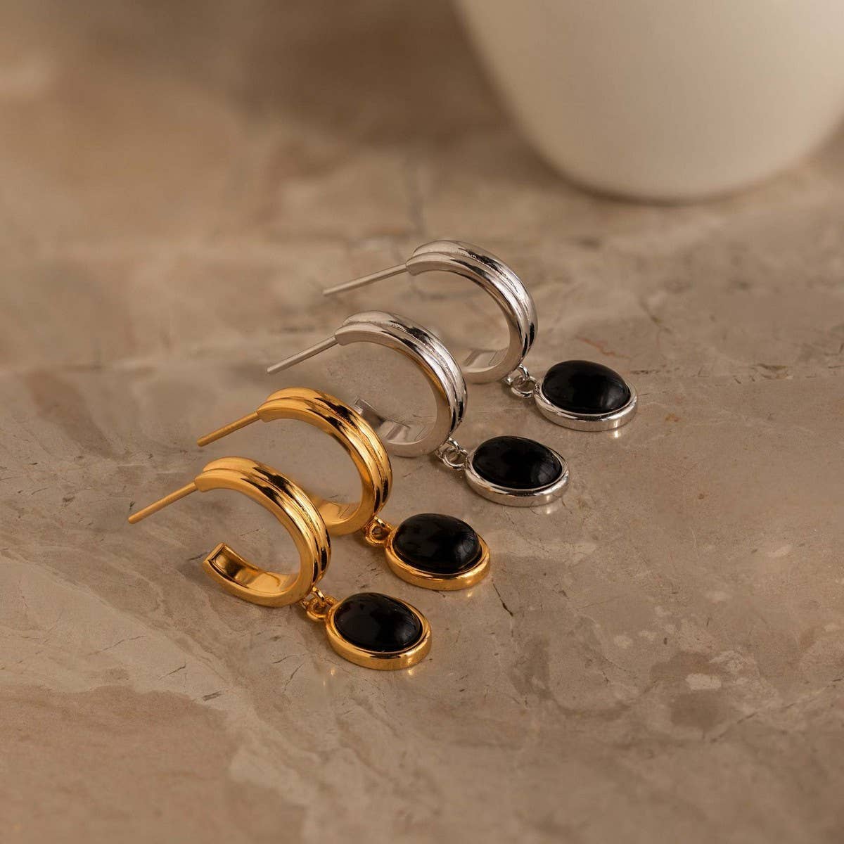 Natural Stone Eco-Friendly Colorfast Stud Earrings