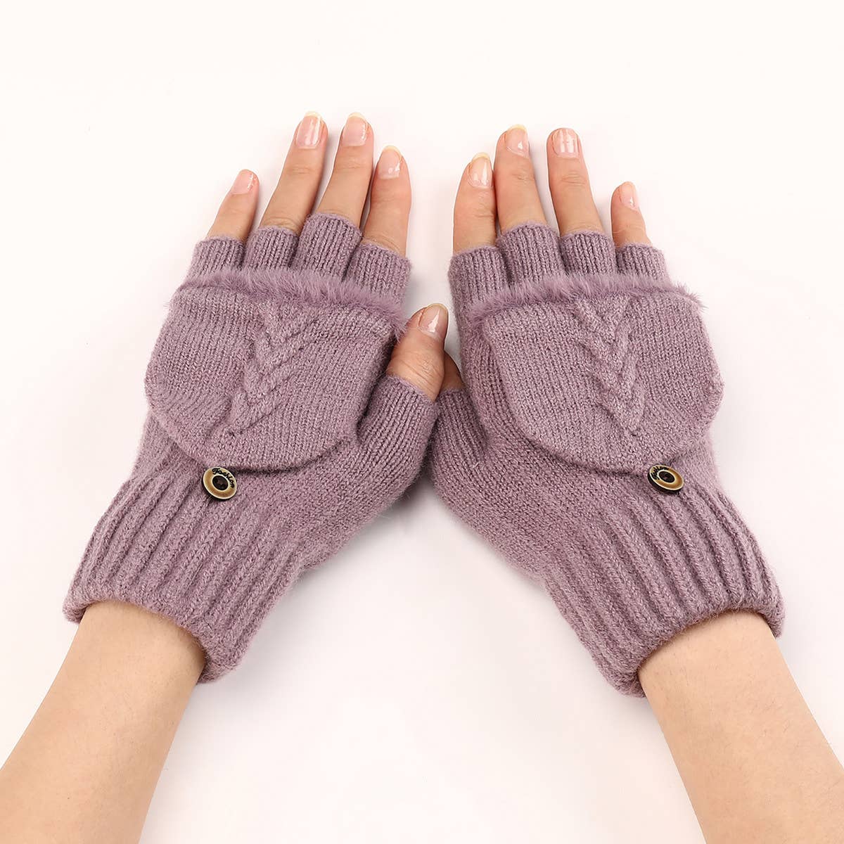 FLAP RAW EDGE AUTUMN SHORT GLOVES_CWAG0099