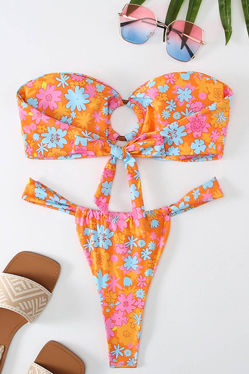 CWMW0815_WOMEN'S TIGHT FLORAL BEACH SWIMSUIT