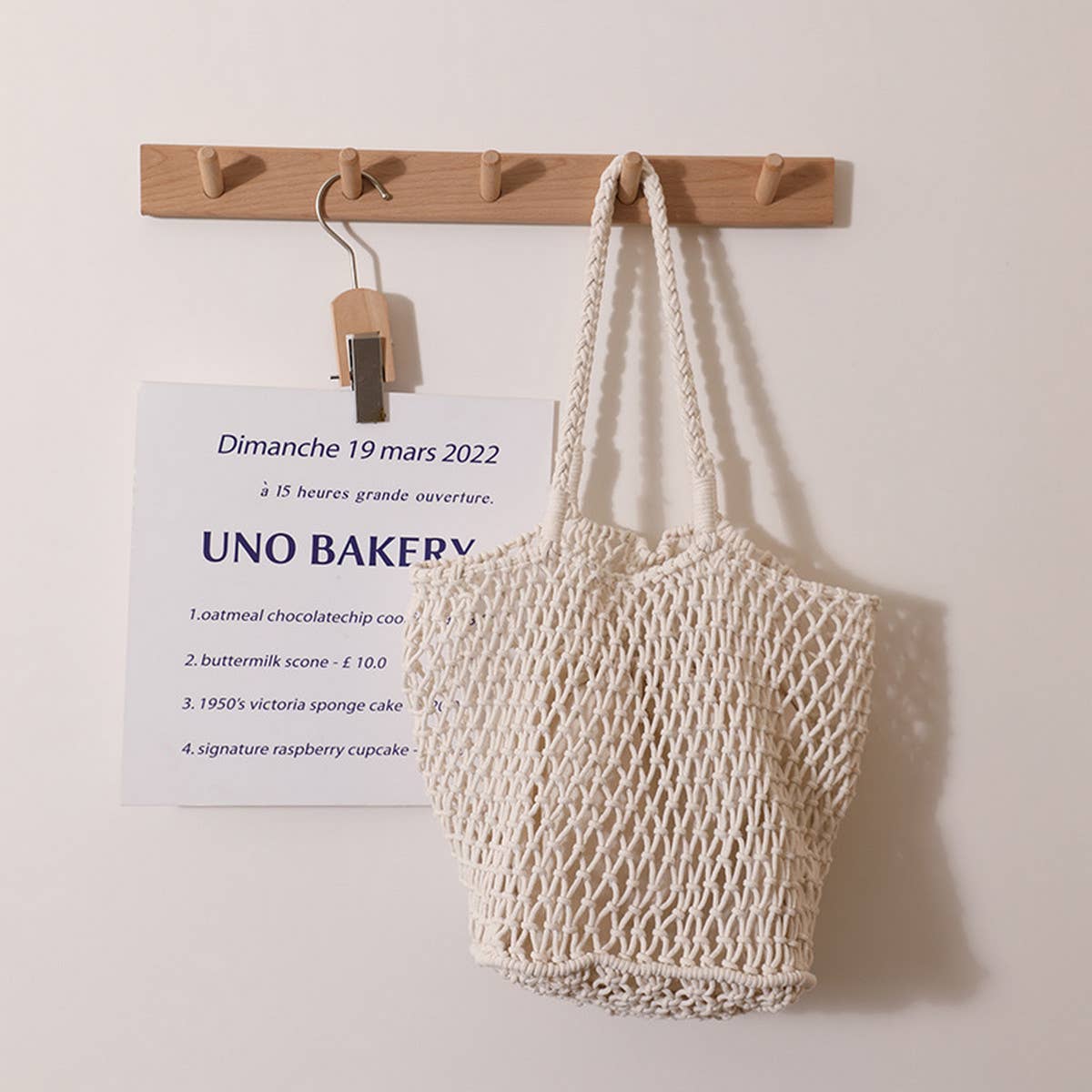 SIMPLE MESH ONE-SHOULDER BEACH STRAW BAG_CWAB1884