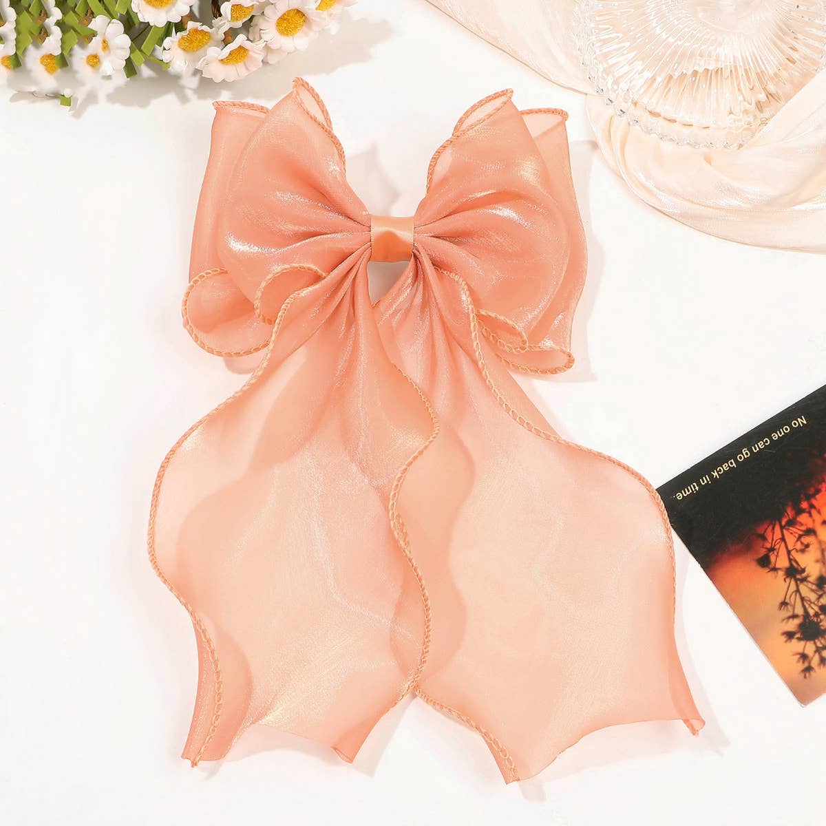 SHINY SILK RIBBON BOW HAIRPIN_CWAHA1631