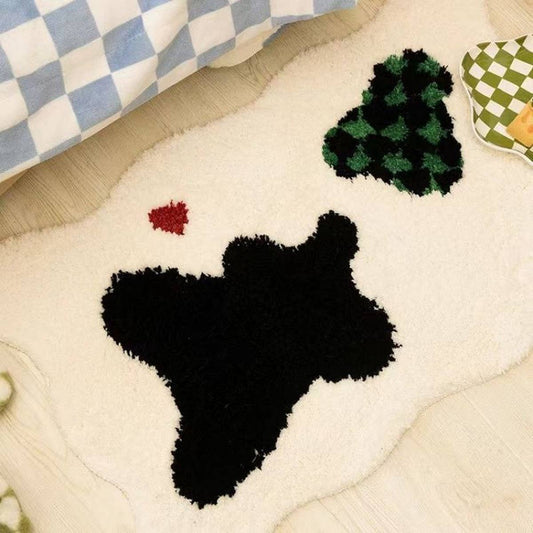 Fleece Bathroom Mat, Absorbent Non-Slip Door Rug