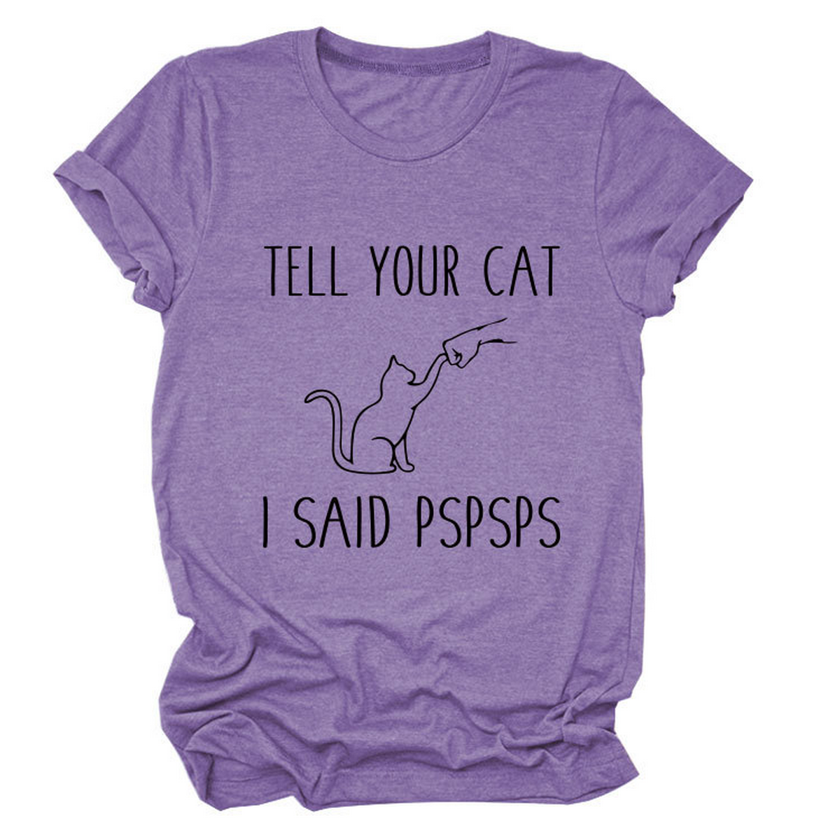 Casual Cat Print Tee ??Women??¢s Short Sleeve Top_CWTTS1519