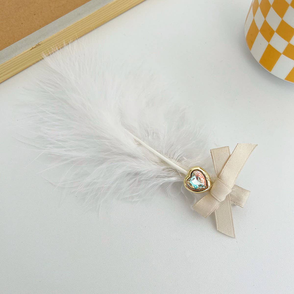 SUPER FAIRY TEMPERAMENT BOW FEATHER HAIRPINS_CWAHA1188