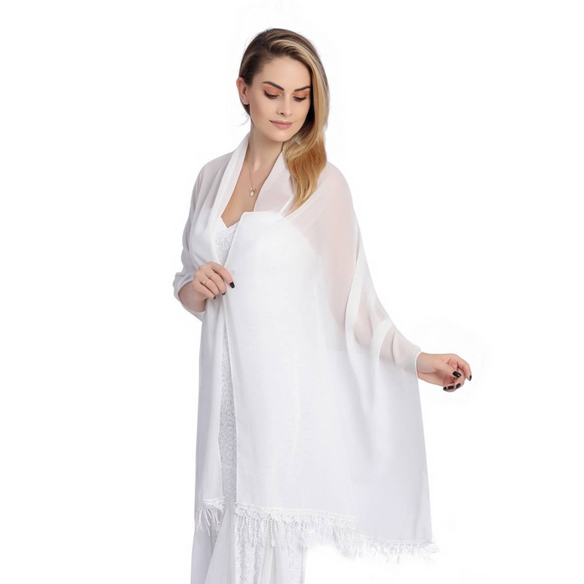 Lace Chiffon Shawl - Bridal & Evening Dress Wrap