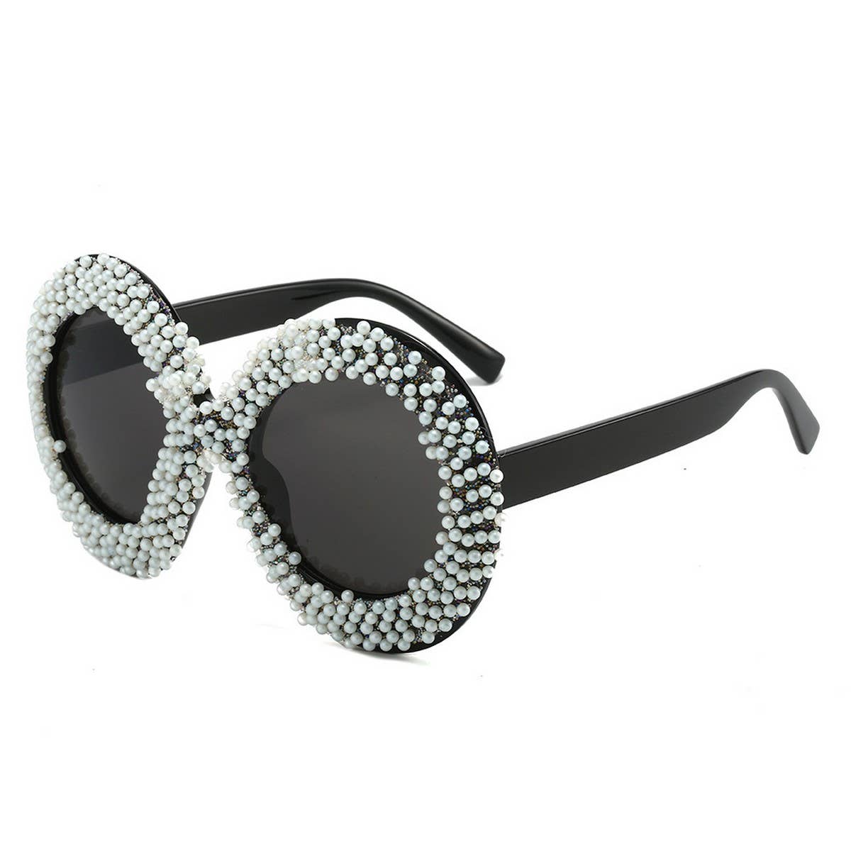 LARGE FRAME OVAL RHINESTONE SUNGLASSES