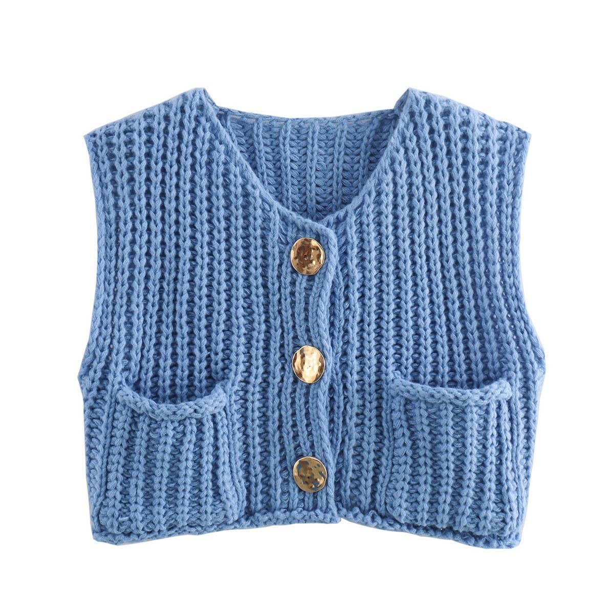Women's Sleeveless Knit Vest with Pockets