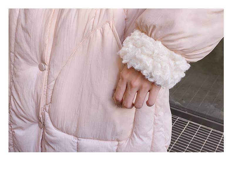 Long single breasted cotton-padded jacket