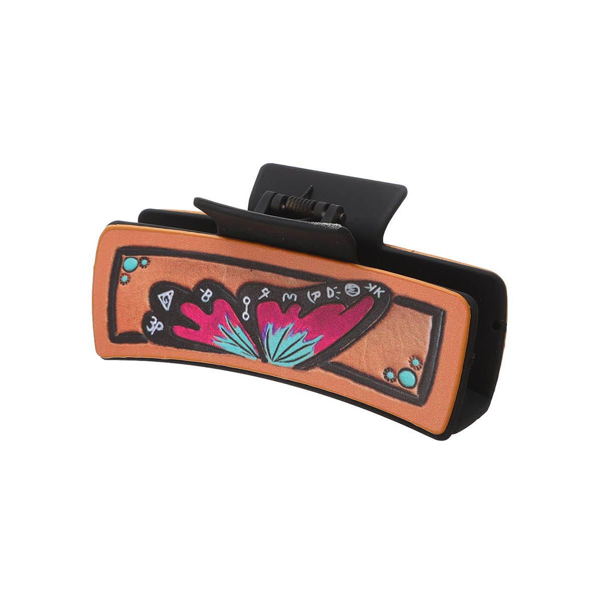 Western Leather Hair Claw - Cactus Butterfly Clip