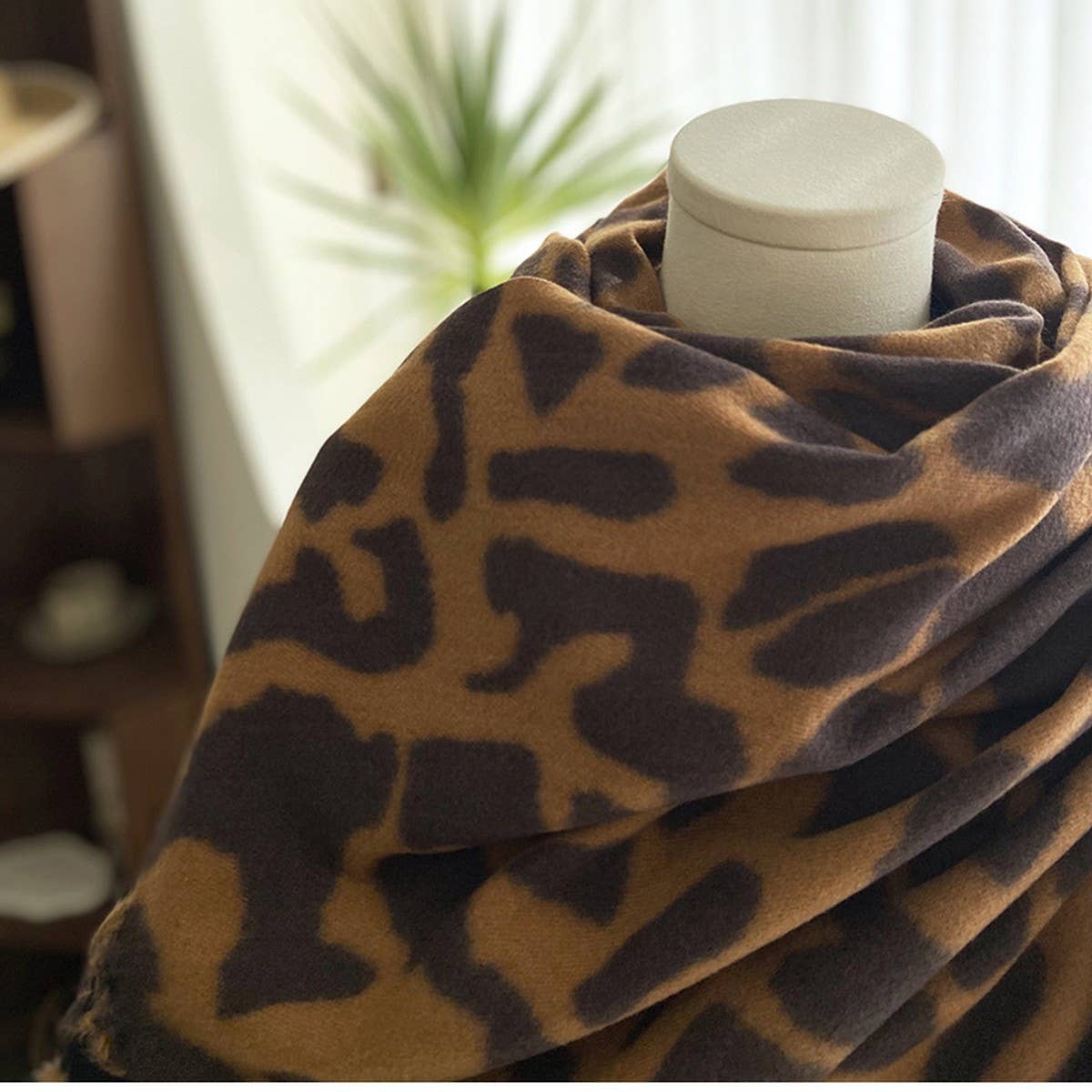 Double-Sided Leopard Print Scarf - Cozy Wrap
