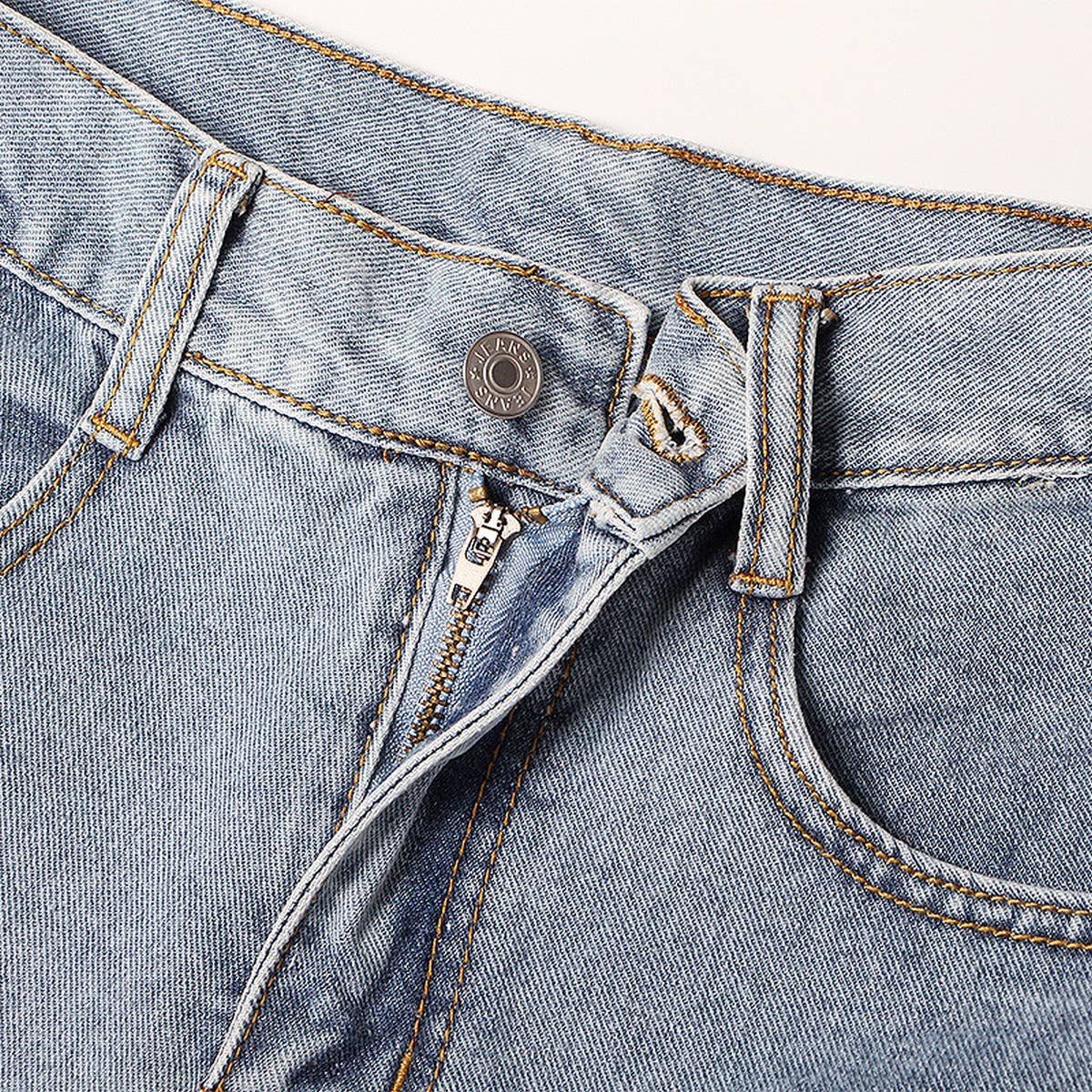 TRENDY BRUSHED TASSEL HIGH WAISTED DENIM SHORTS_CWJS0090