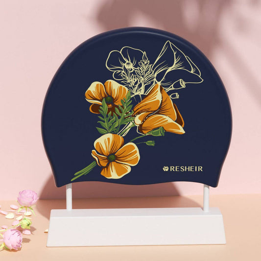 Adult Women's Swim Cap, Floral, Waterproof_CWMM6711