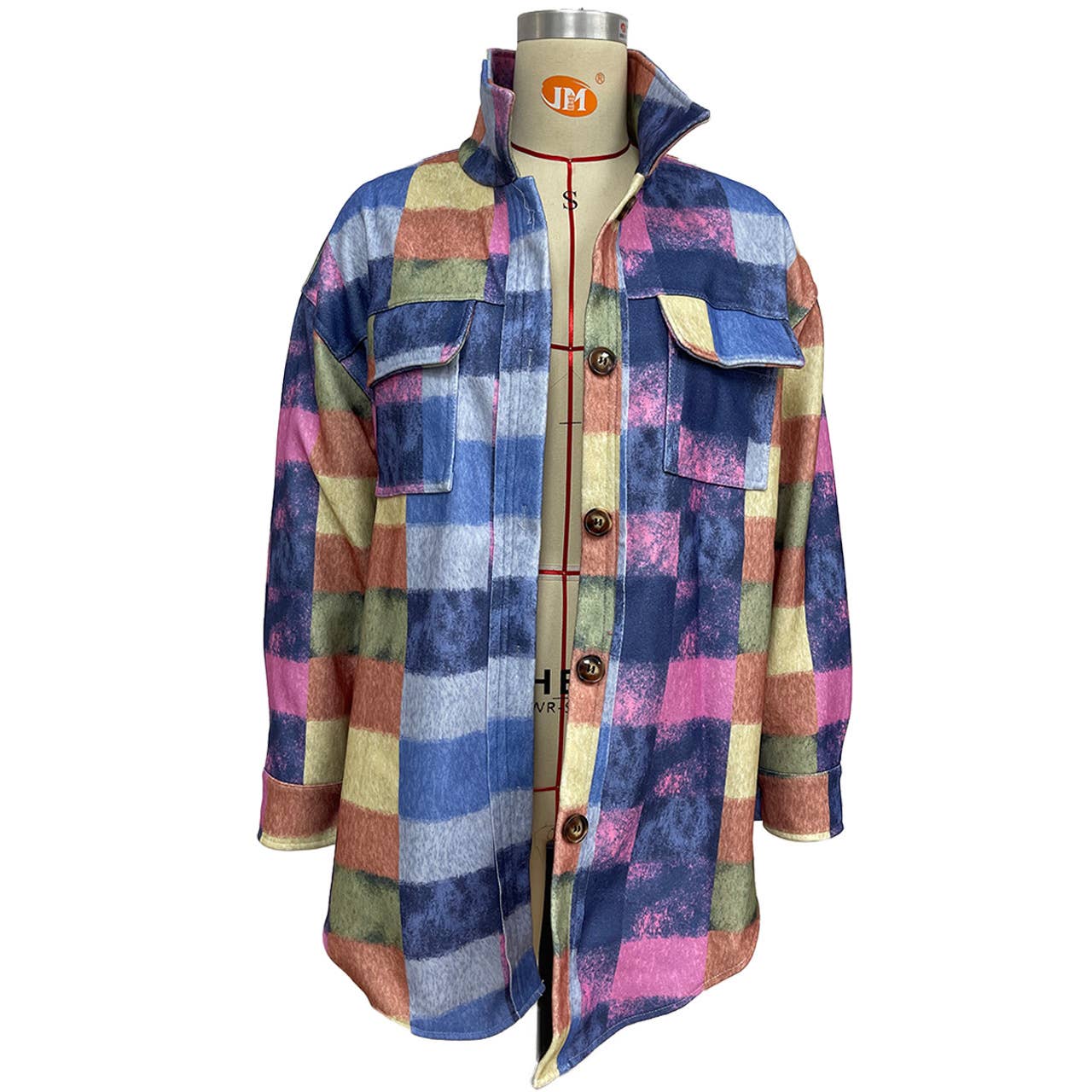 Tweed printed casual and fashionable lapel coat