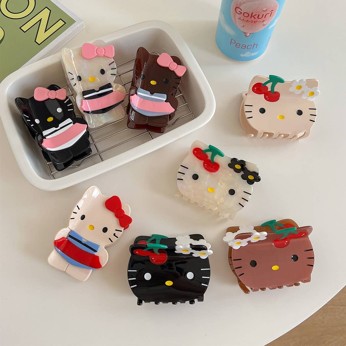 Cute cartoon cat hair claw acetate hairpin