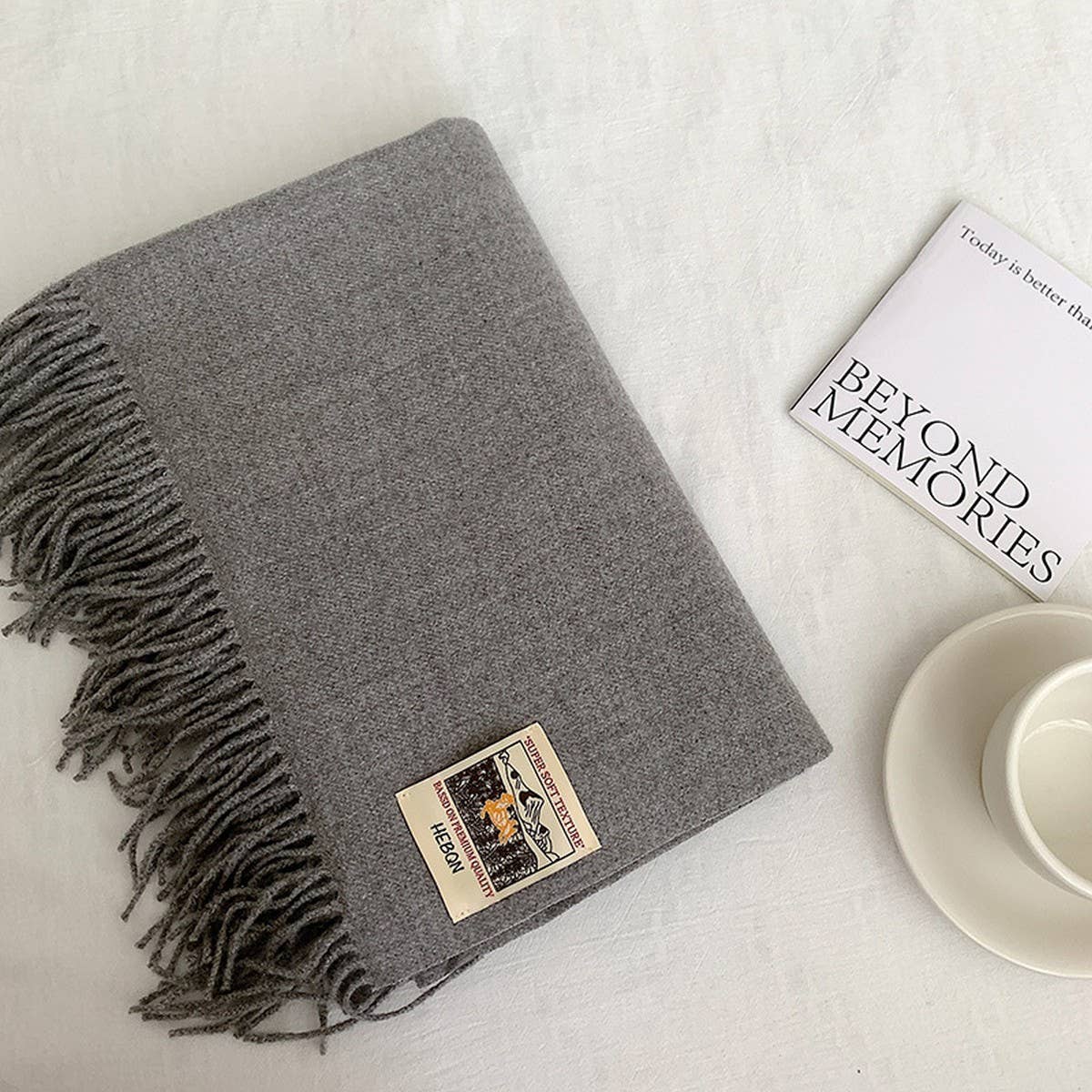 Solid Color Faux Cashmere Scarf -Winter Wrap_CWASC2303