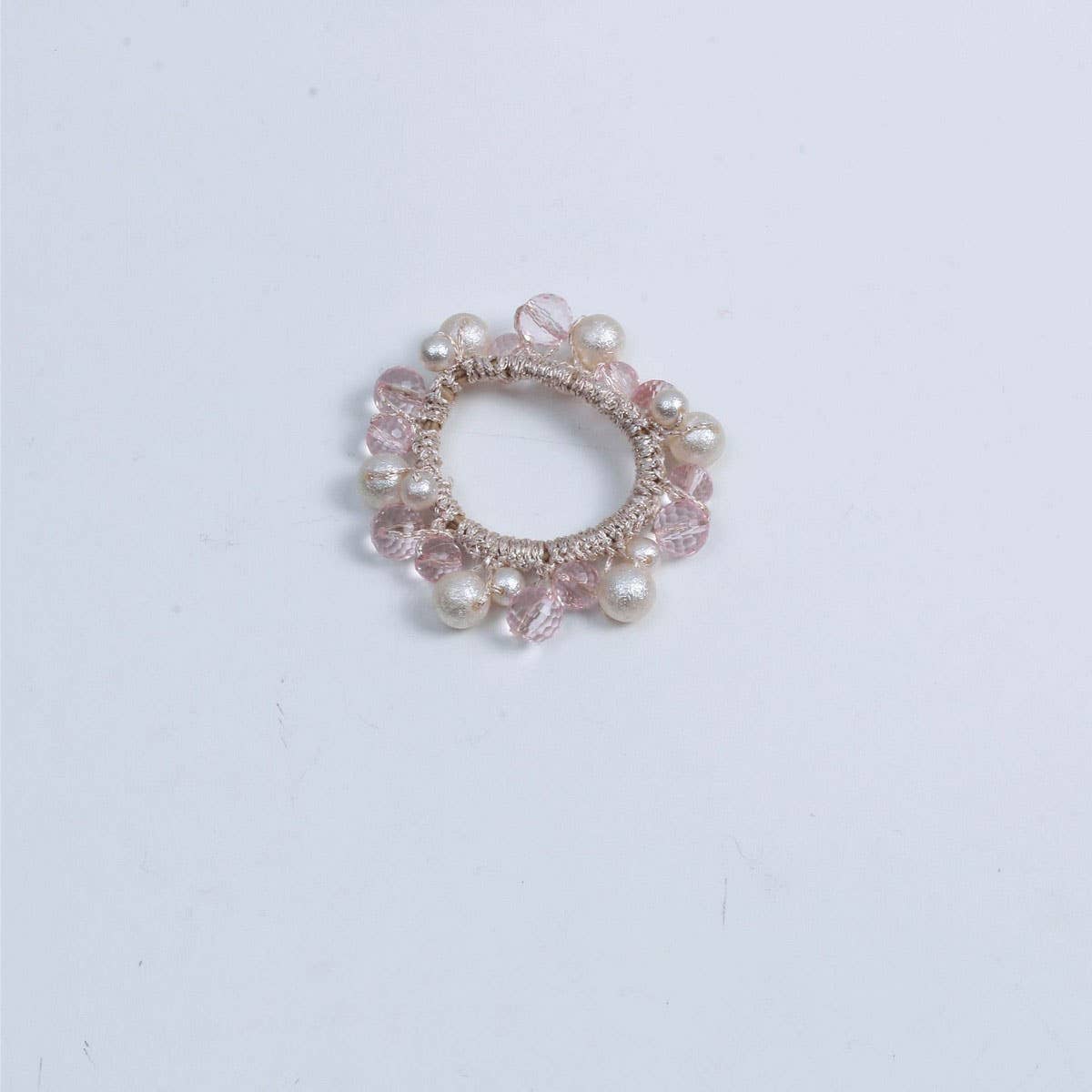 Simple Cute Hair Tie Sweet Wrinkled Pearl Elastic_CWAHA6772