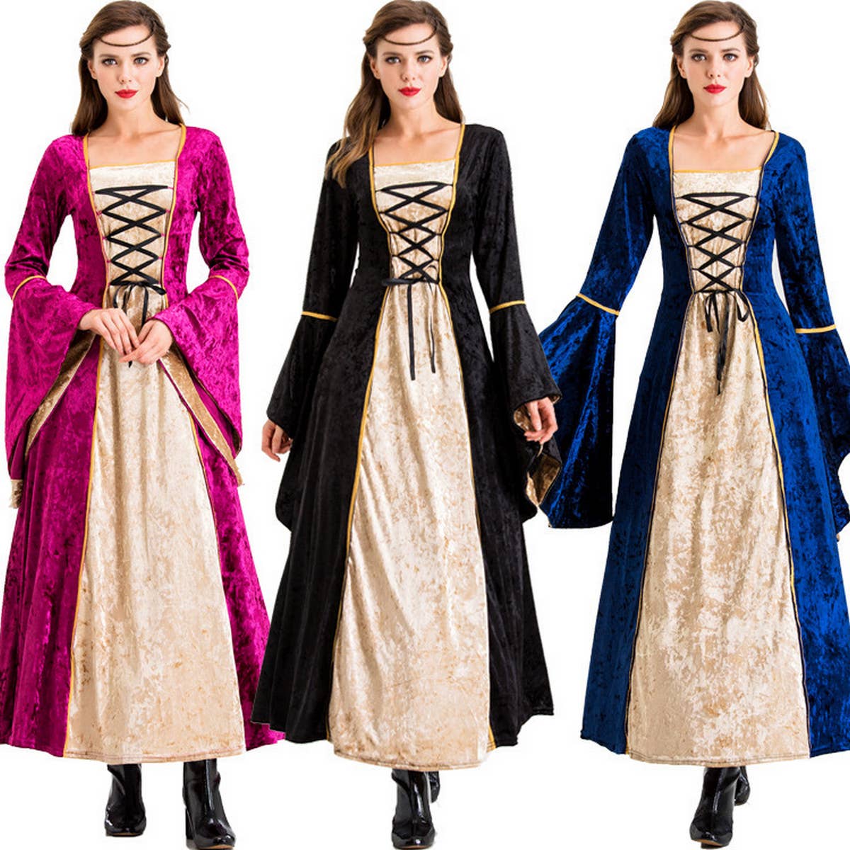 HALLOWEEN RETRO PALACE QUEEN PRINCESS LONG DRESS