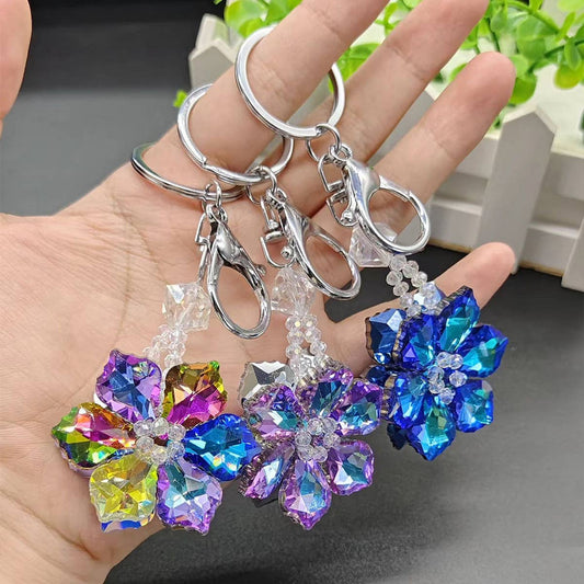 COLORFUL CRYSTAL FLOWER KEYCHAIN