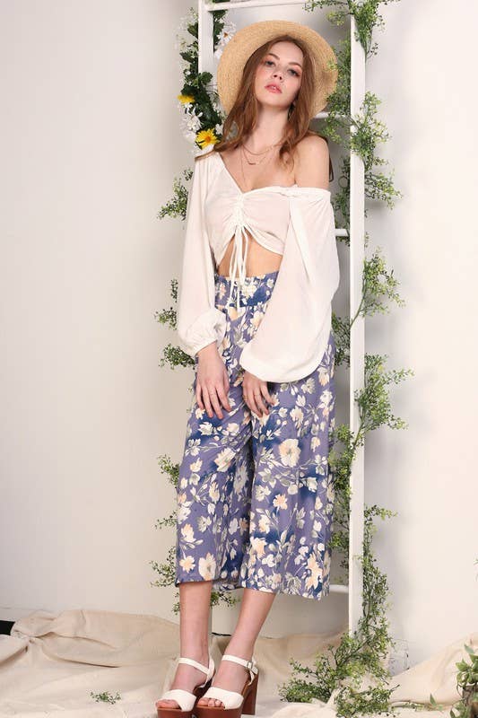 CWBLP105-2_SMOCKED WAIST BEND GAUCHO PANTS