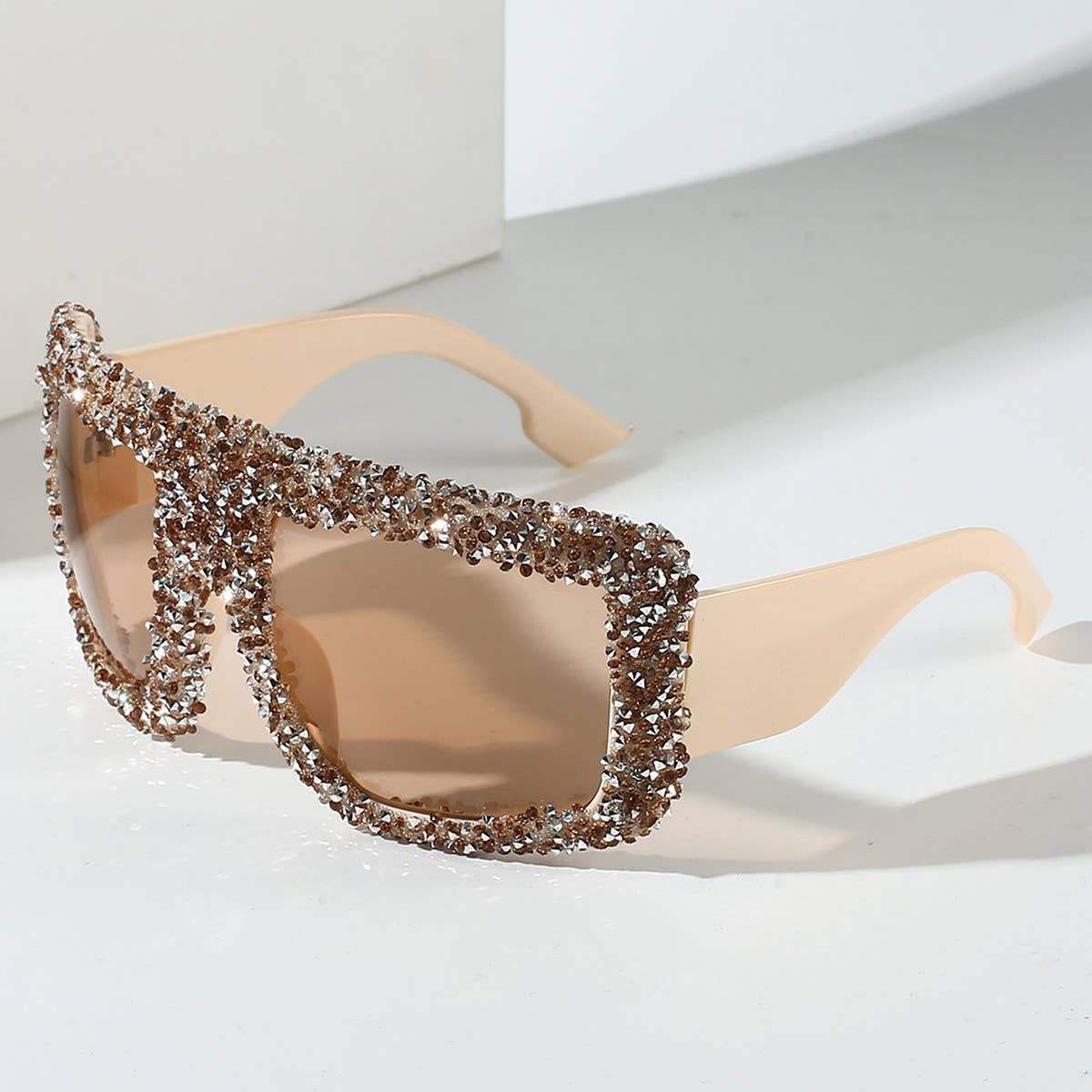 VINTAGE DIAMOND LARGE FRAME SQUARE SUNGLASSES