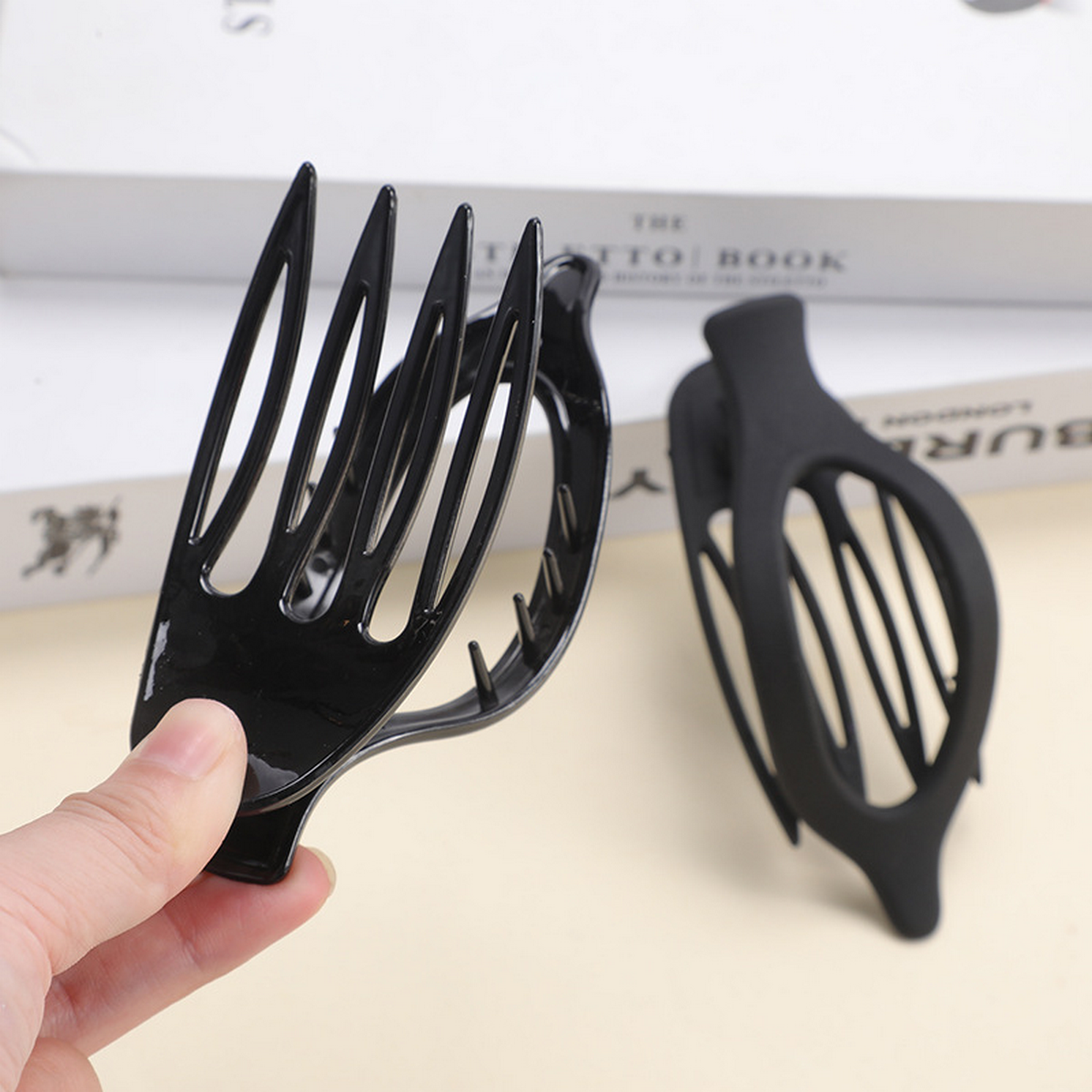 Glossy Matte Oval Hair Clip - Large Duckbill Style