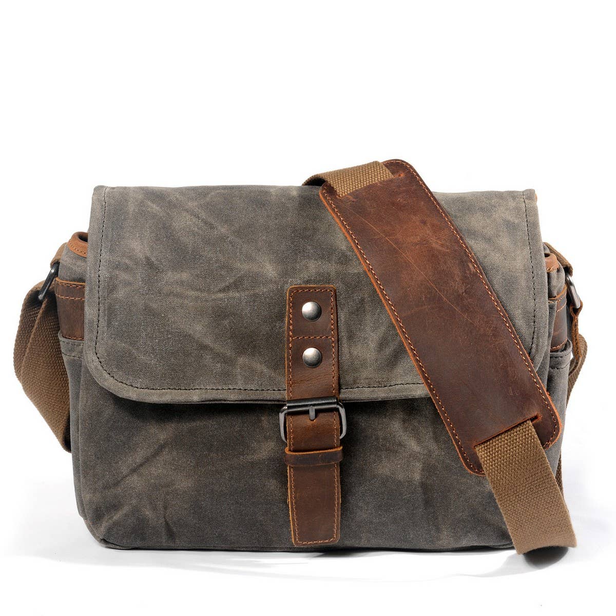 Waterproof Waxed Canvas DSLR Camera Satchel_CWAB5557