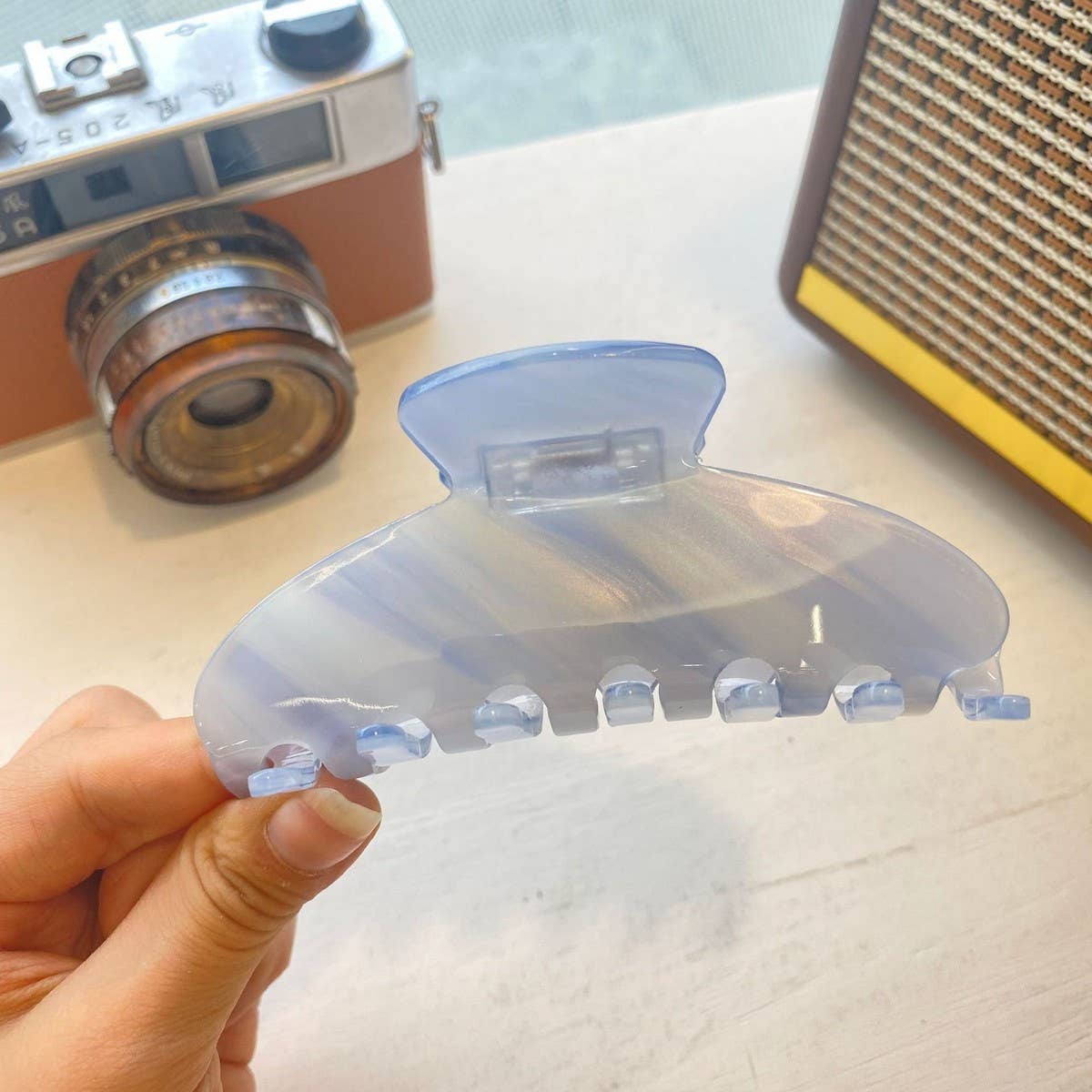 French Ink-Style Hair Claw, Large Jelly Color Clip