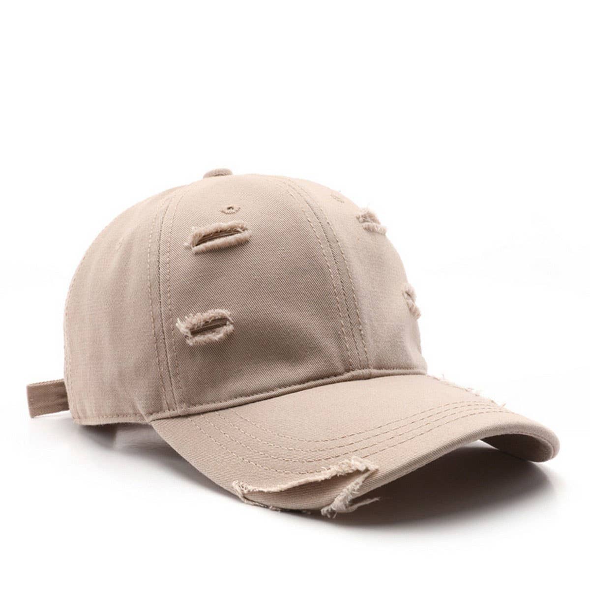 Vintage Washed Distressed Hole Baseball Cap_CWAH0908