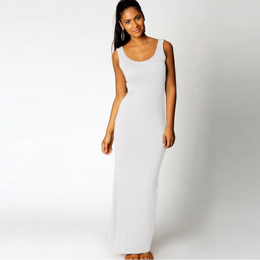 Sexy tank top Long skirt sleeveless slim dress