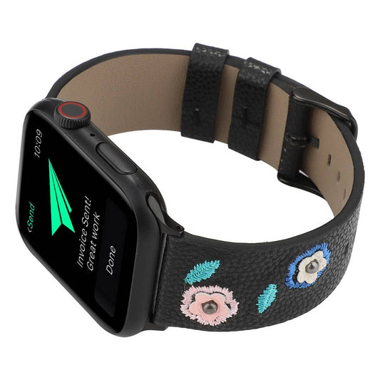 APPLE WATCH9-1 EMBROIDERED LEATHER STRAP_CWASC1540