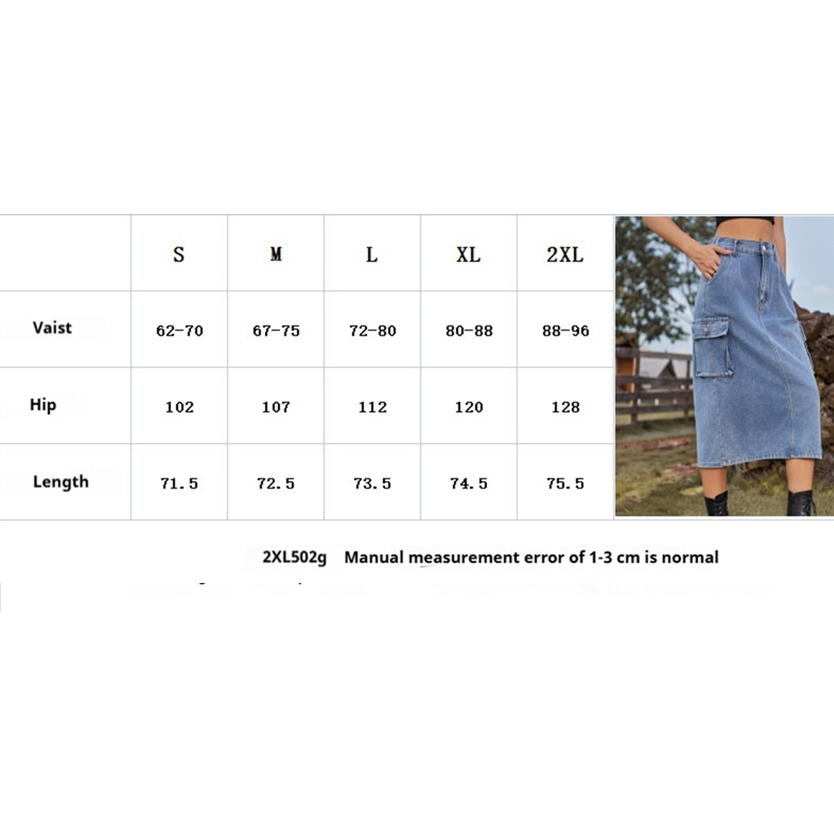 Women??¢s Washed Denim Cargo Midi Skirt Slim Fit_CWJSK0198