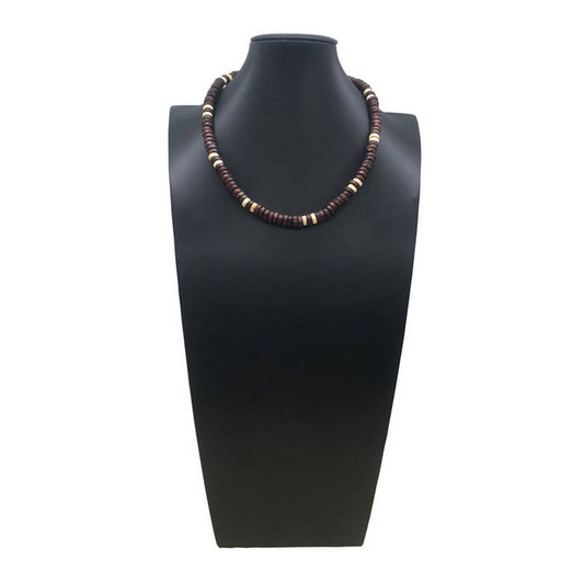 BOHEMIAN VINTAGE WOODEN BEAD NECKLACE_CWMM4728