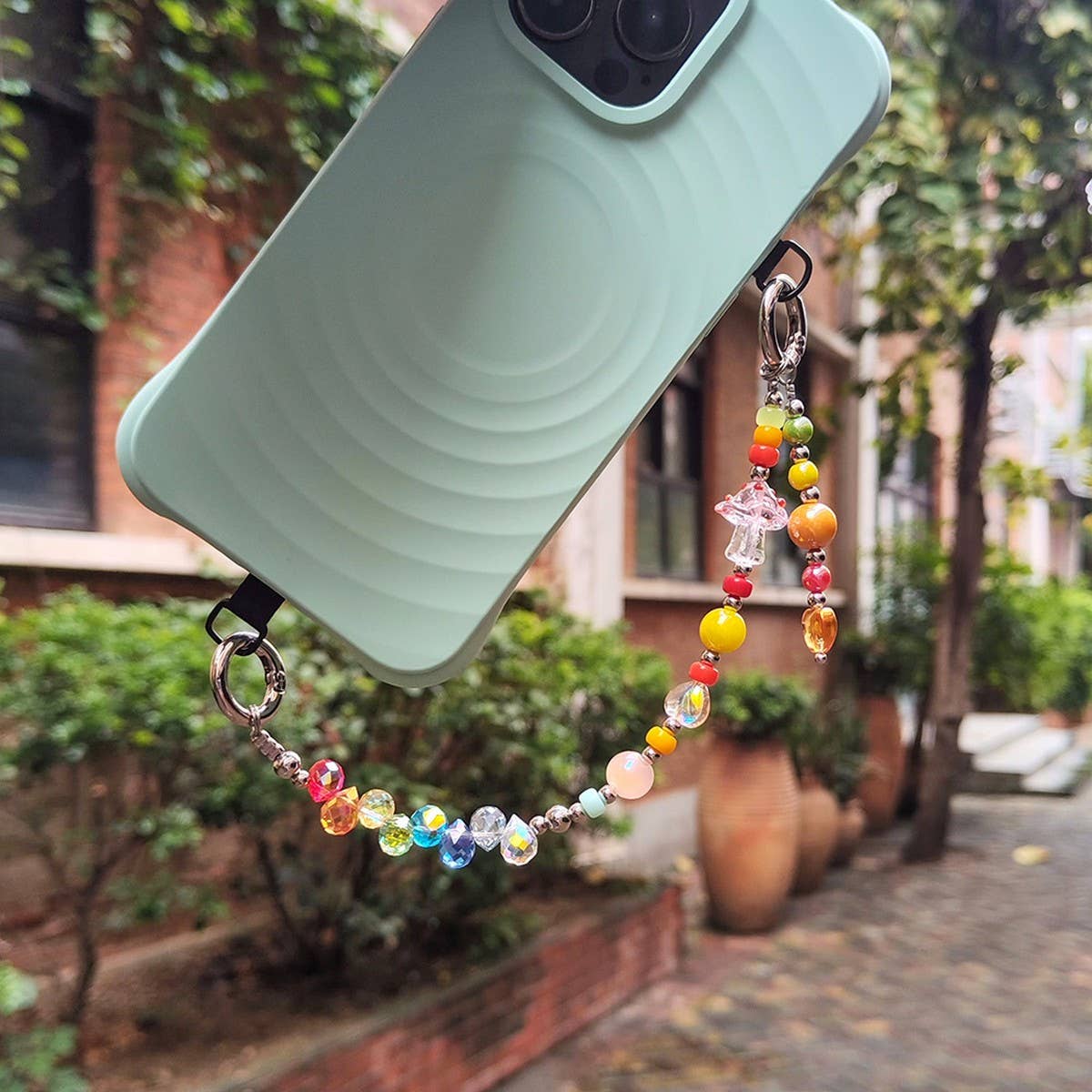 CWMM8688_SIMPLE RAINBOW GRADIENT CRYSTAL BEAD NECKLACE