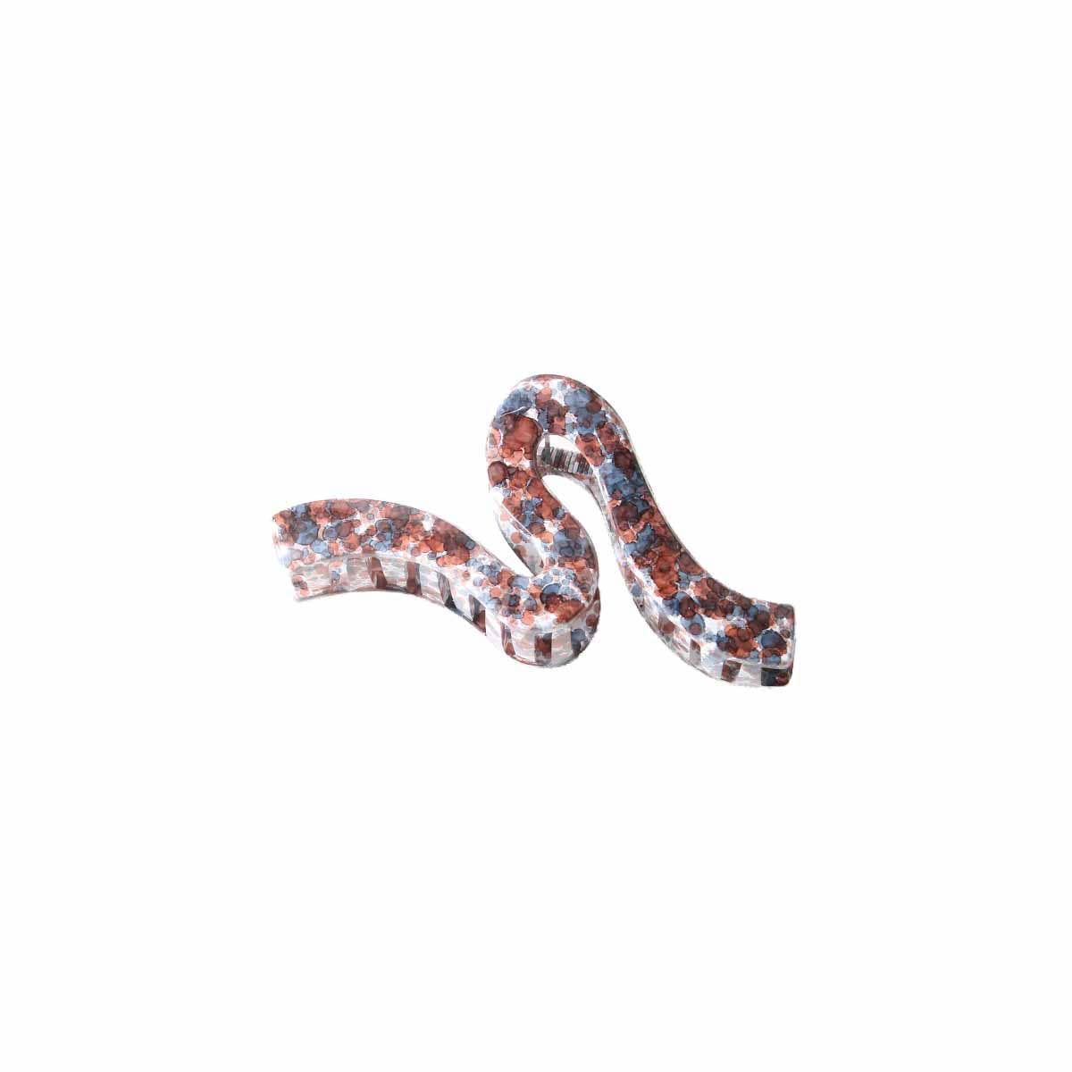 Wavy design inkjet PC large clipper hair clip