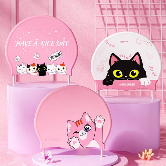 Girls Swim Cap Silicone Waterproof Cute Ear Cover