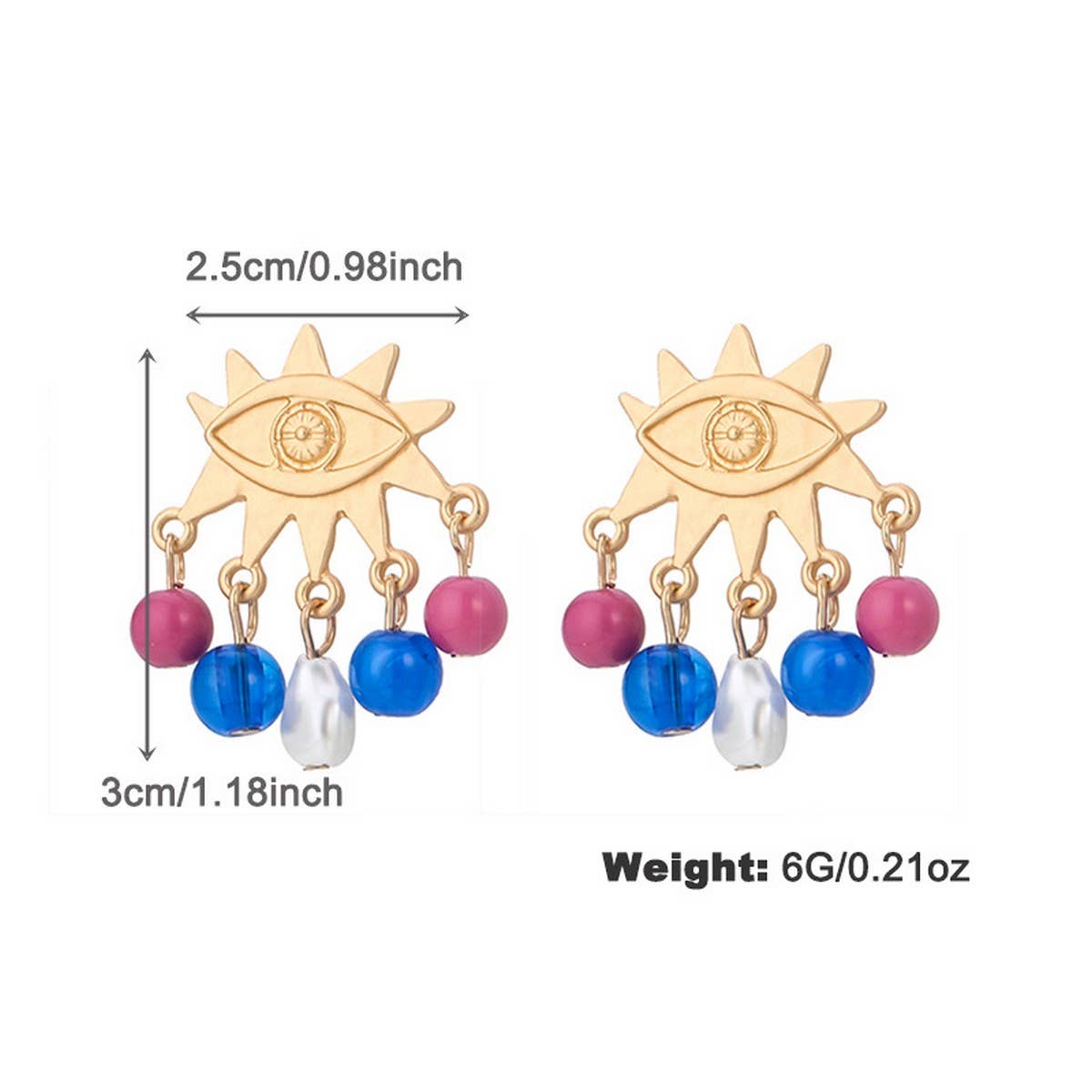 WOMEN'S VINTAGE EVIL EYE NECKLACE AND EARRINGS SET