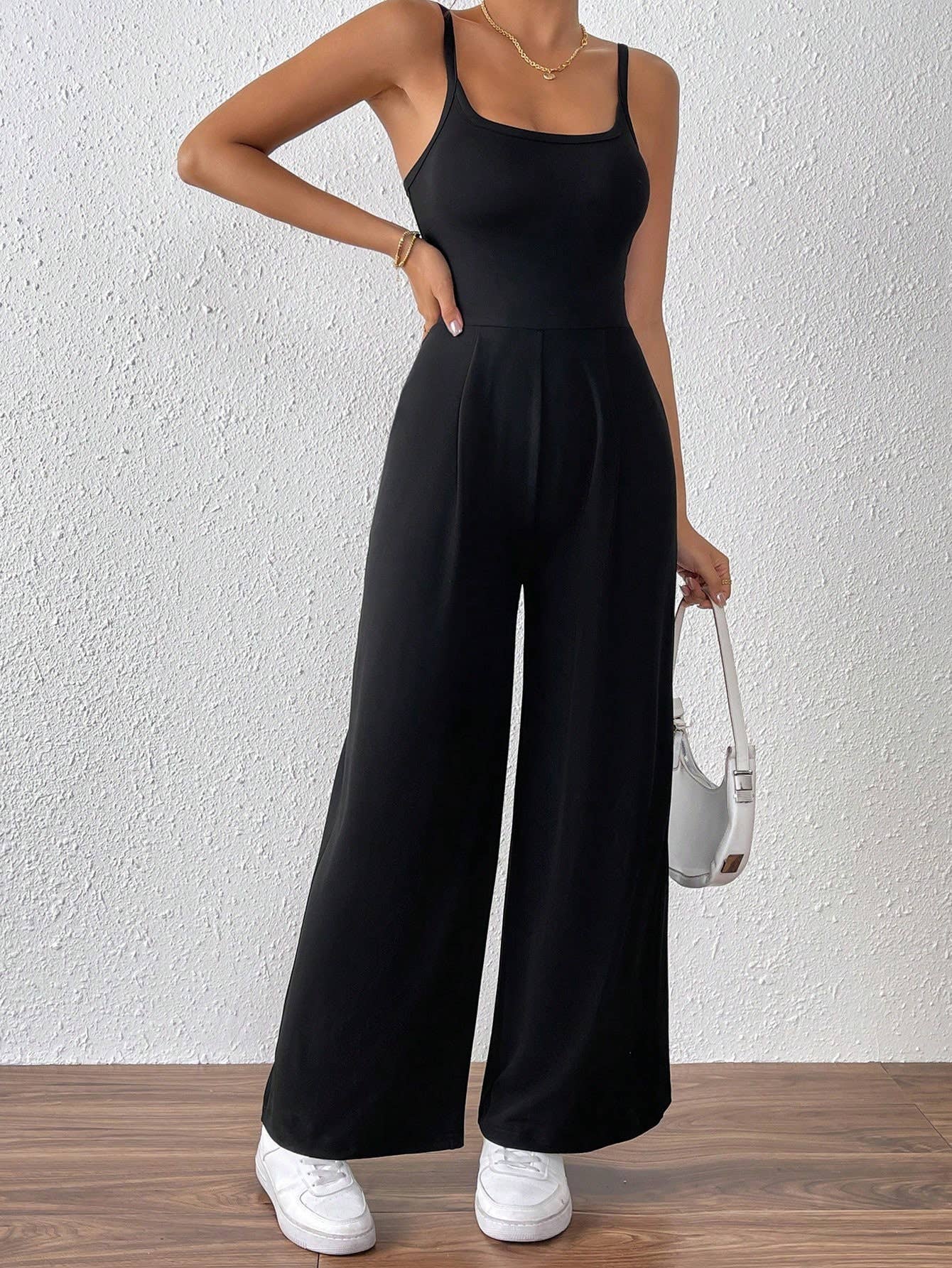 Simple elegant jumpsuit sexy halter jumpsuit