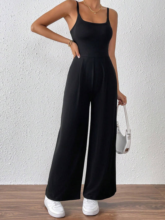Simple elegant jumpsuit sexy halter jumpsuit