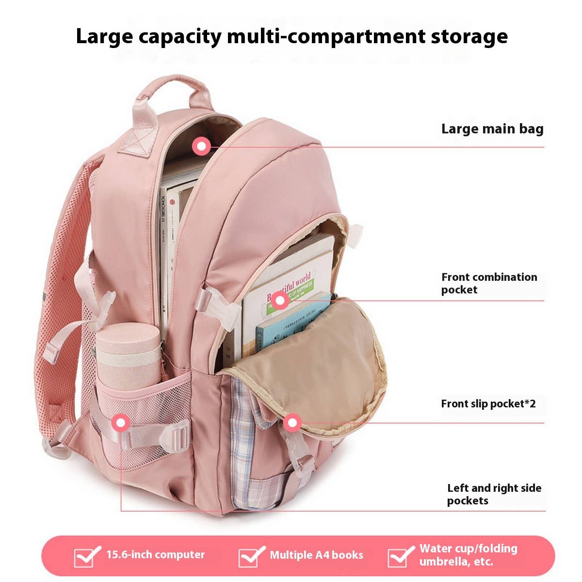 JK Backpacks for School Girls Lightweight Bag_CWAB5498