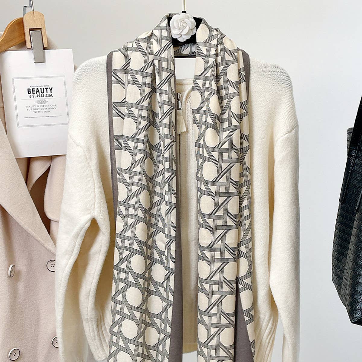 Velvet Scarf - Fall/Winter Floral Wrap for Women