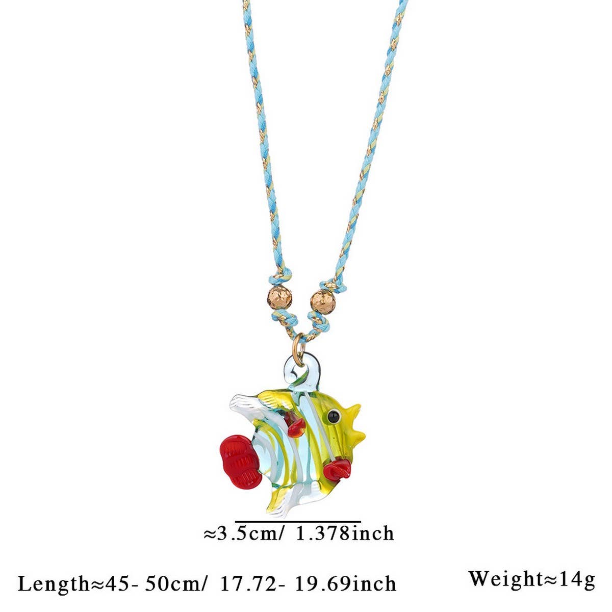 Colorful Glass Fish Ocean Pendant Necklace
