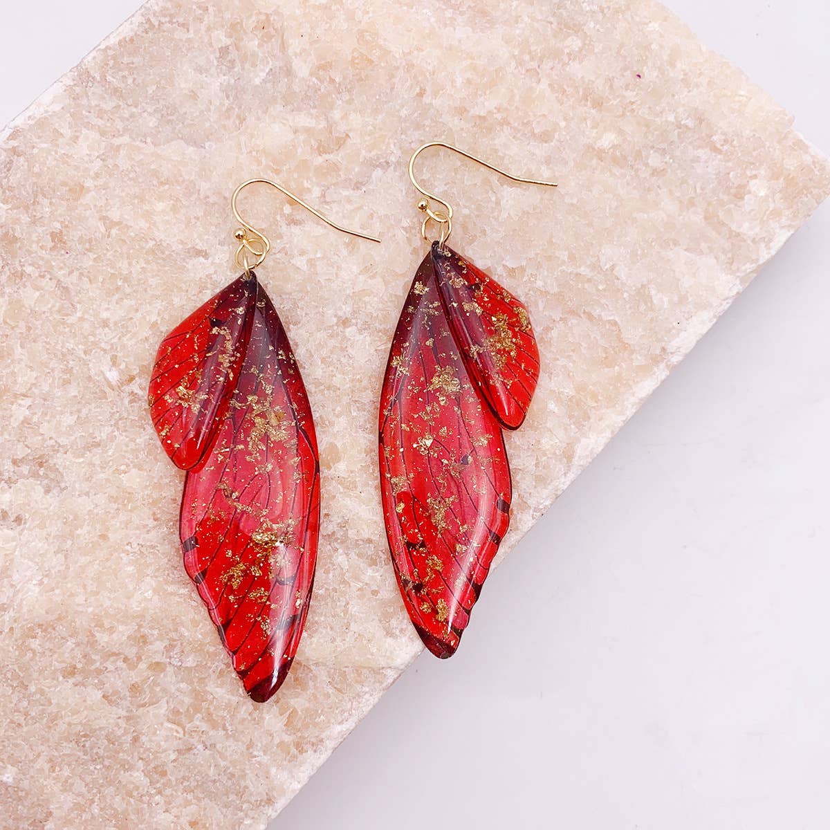 S925 Silver Cicada Wing Wing Butterfly Earrings