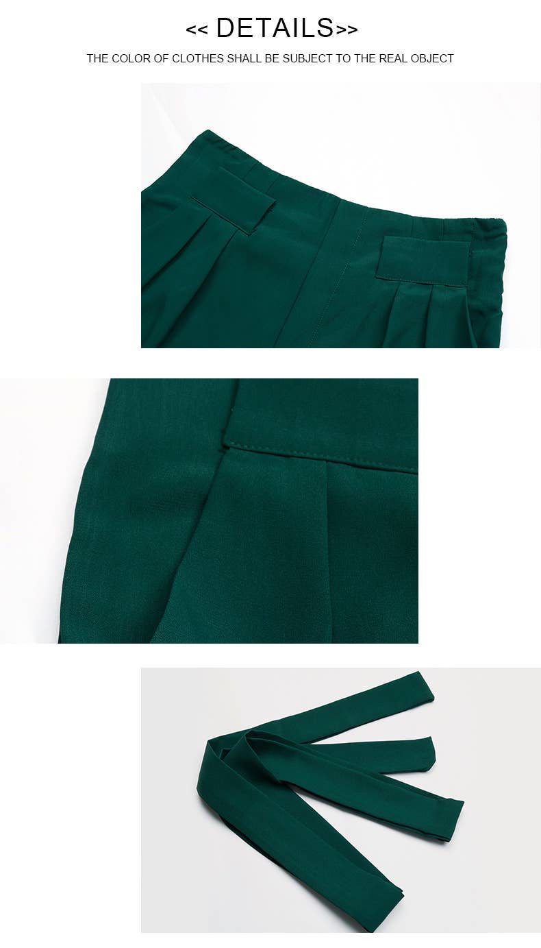 Lace-up commuter style wide-leg pants