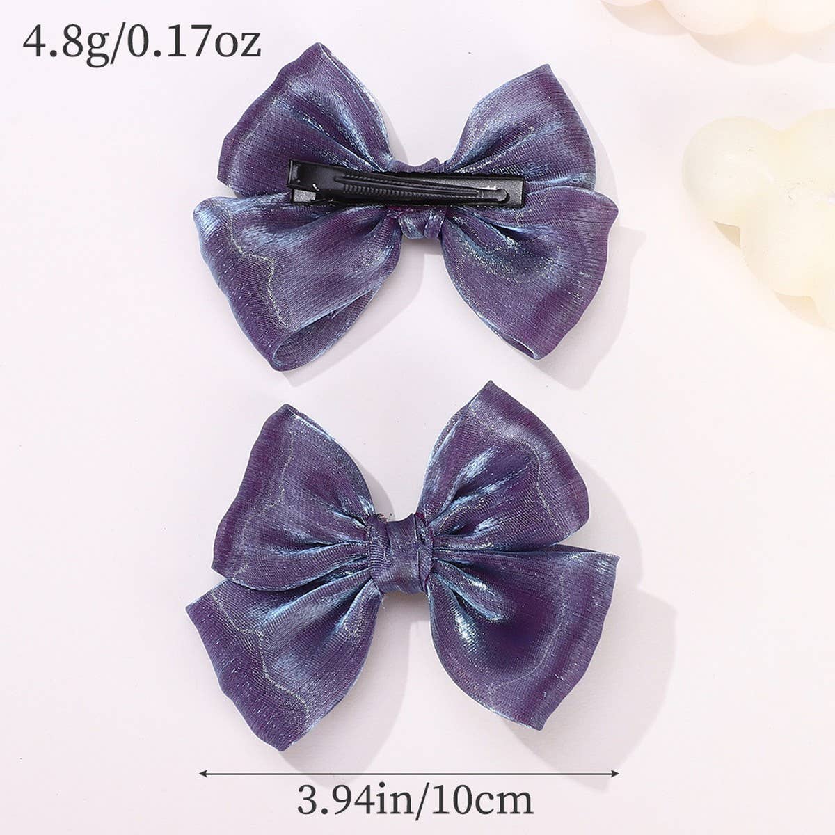 Solid Shiny Bow Hair Clip Set for JK Girls_CWAHA6719