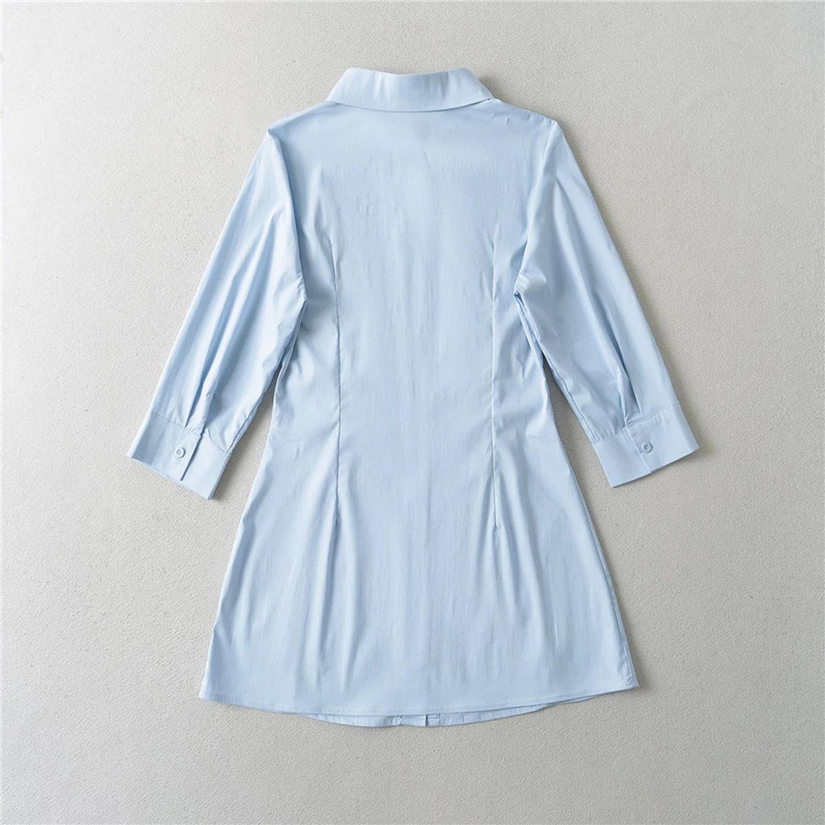 One-breasted shirt dress with POLO neck and waist