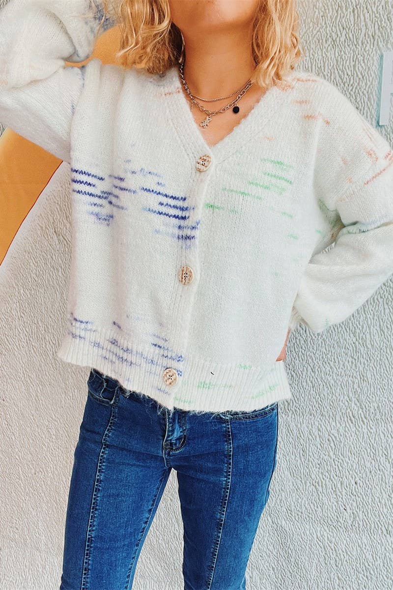 Sweet knit cardigan in tie-dye candy color