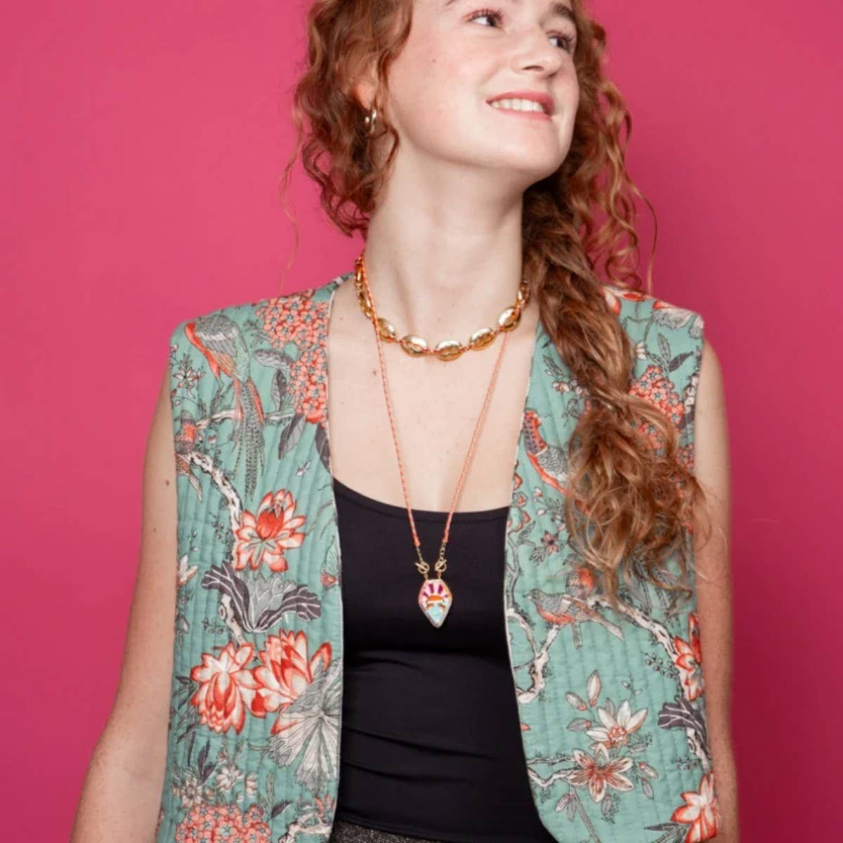 Women's high-end rhinestone oil drop necklace