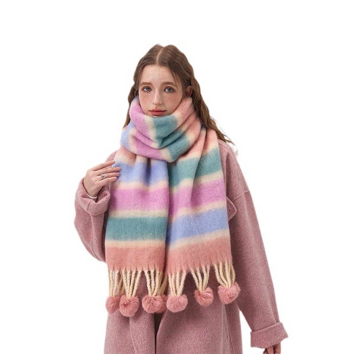 Color Stripe Scarf ? Warm Winter Couple Wrap