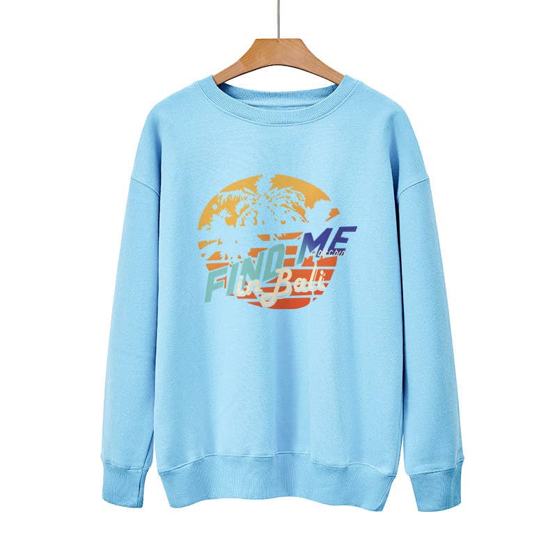 Find me in bali letterprint Loose basic hoodie