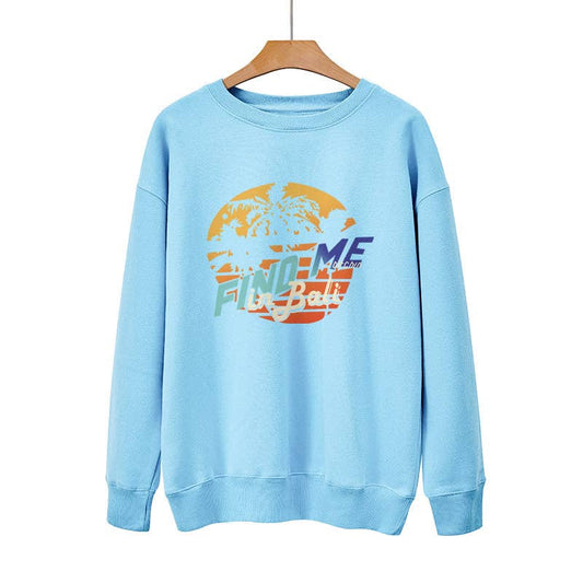 Find me in bali letterprint Loose basic hoodie